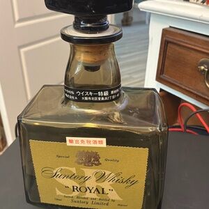1960s Original Vintage Ad Sign Glass Bottle Suntory Royal Whisky Japan